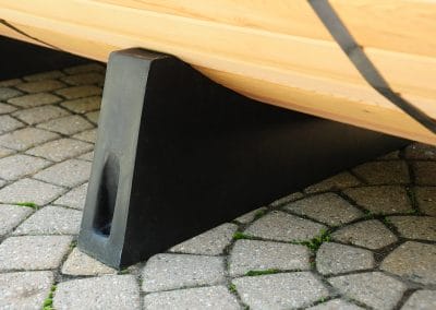 Cedar Barrel Sauna. Ground Supports.