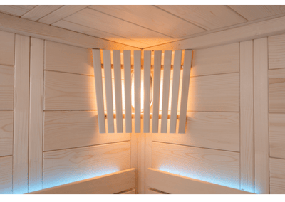 Light. Alaska View Indoor Sauna | Oyster Pools Light. Alaska View Indoor Sauna