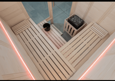 Inside. Alaska Corner Indoor Sauna | Oyster Pools Inside. Alaska Corner Indoor Sauna