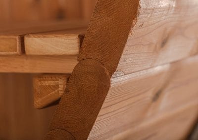 Timber Socket Joint. HEKLA Barrel Sauna
