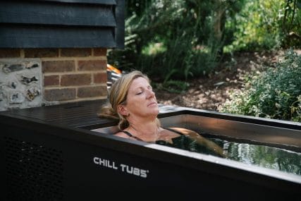 Chill Tub Ice Bath Stainless Steel + Teak + Aluminium, Garden Patio, Sally Gunnell