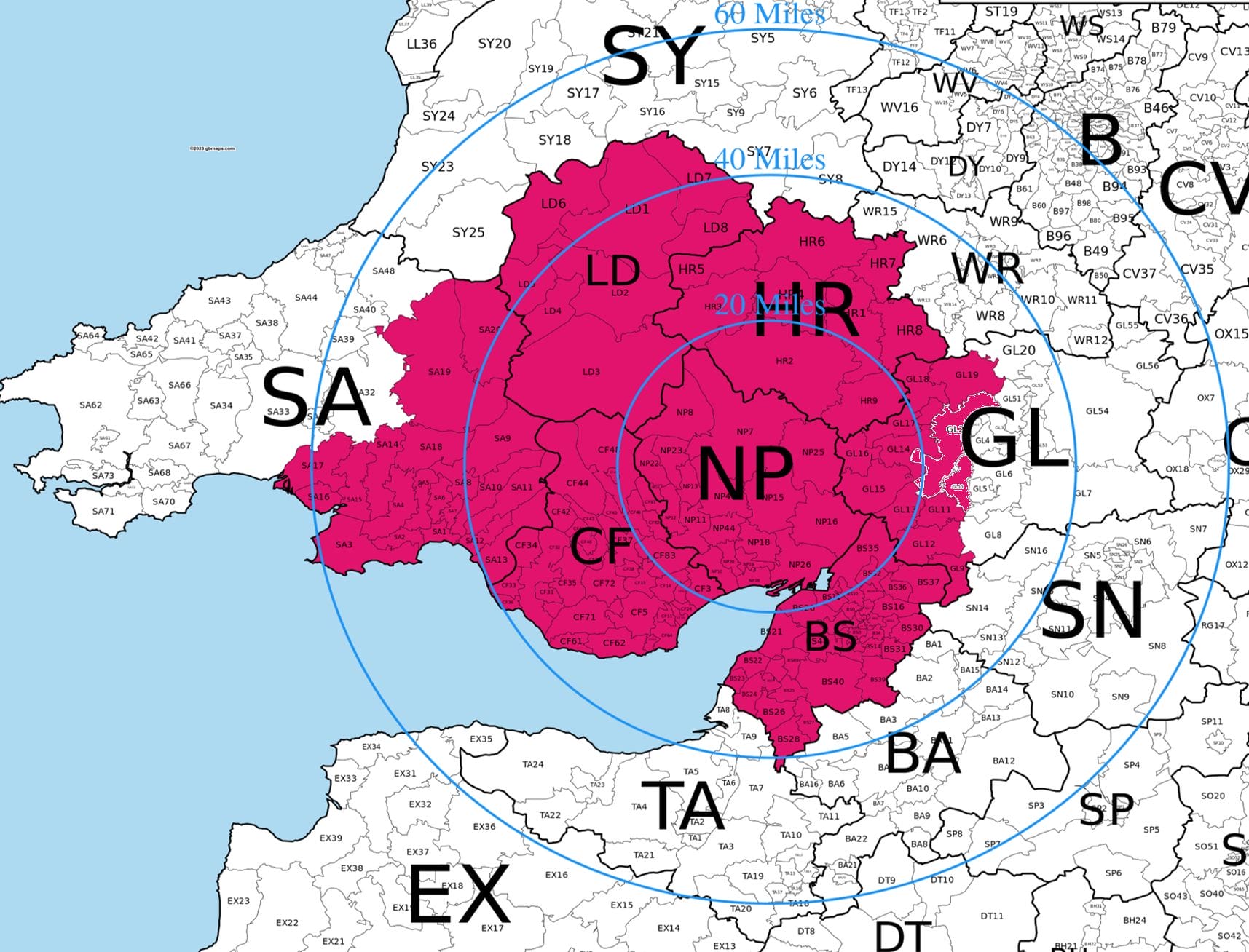 Oyster Pools_Postcode areas